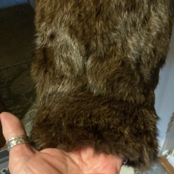 Women's Brown Real Rabbit Fur Jacket - Classic Cozy Coat - Picture 7 of 16